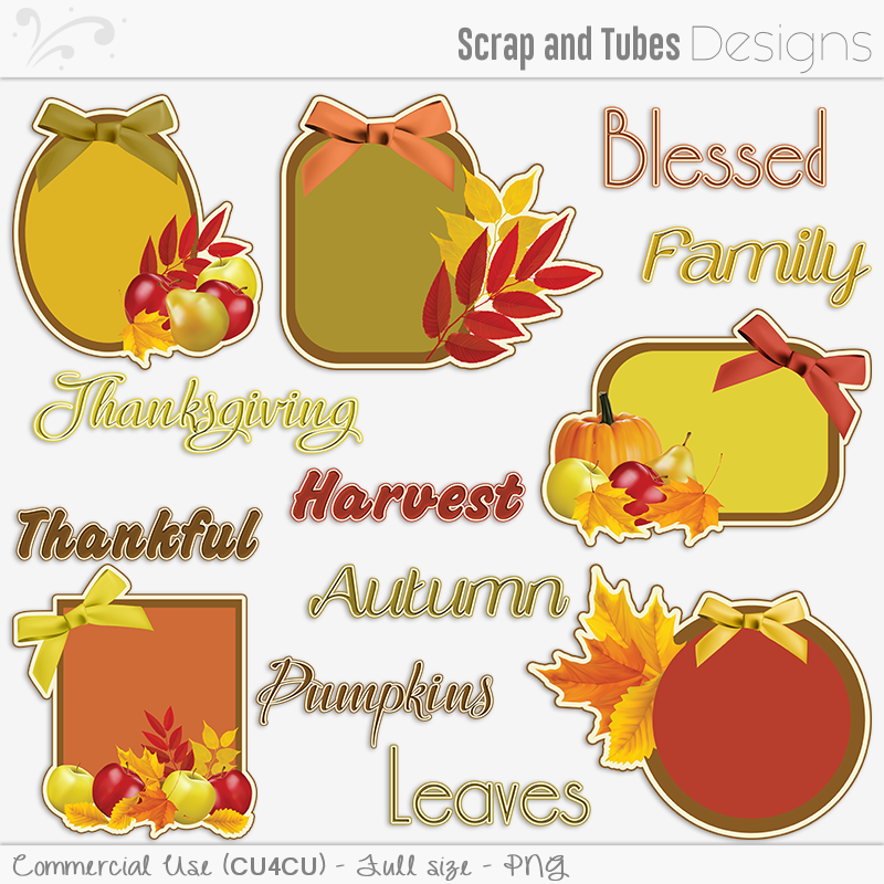 Fall Tags Clipart and Word Arts - Click Image to Close